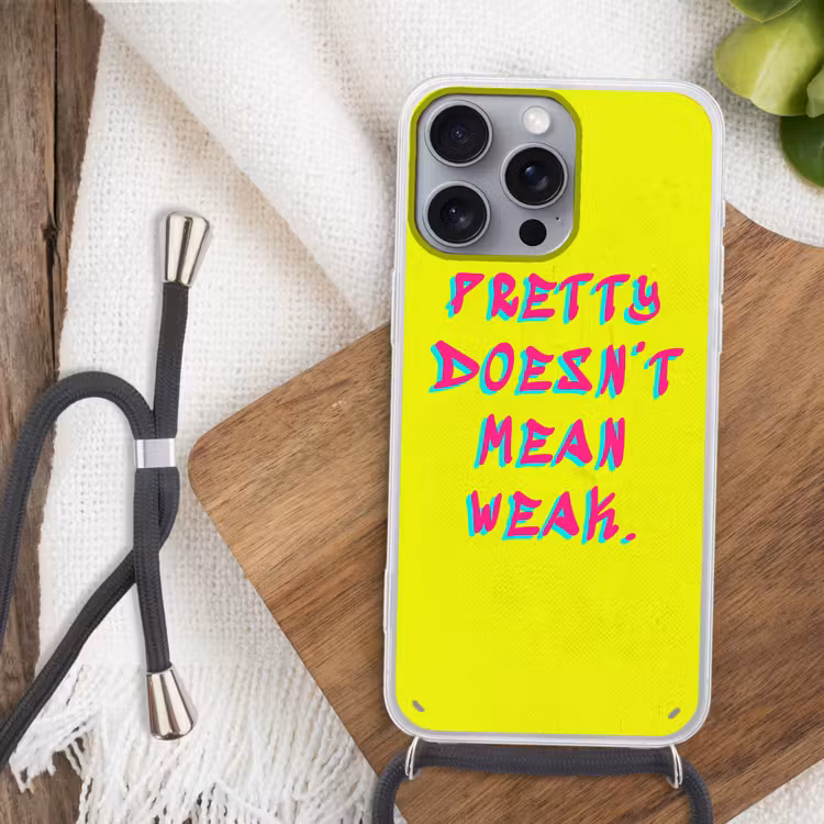 Quote - Minimalistisch - Kleurrijk Hoesje iPhone 16 Pro Max met koord klein -sfeer4