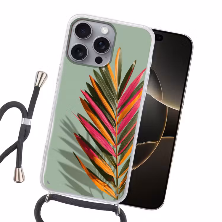 Tak - Bladeren - Kleurrijk - Schaduw Hoesje iPhone 16 Pro Max met koord klein -sfeer1