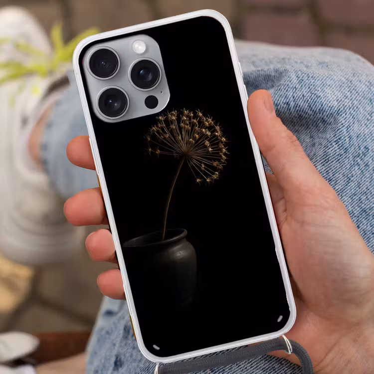 Bol - Gedroogd - Vaas - Zwart Hoesje iPhone 16 Pro Max met koord klein -sfeer3