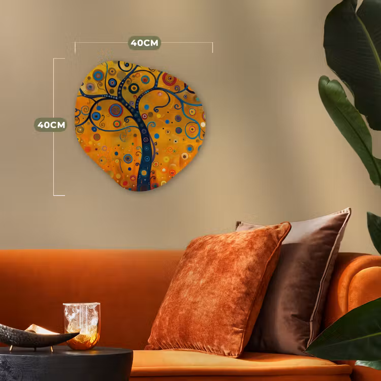 Abstract - Boom - Levensboom - Modern Wandcirkel Organisch Forex 3mm klein -sfeer3