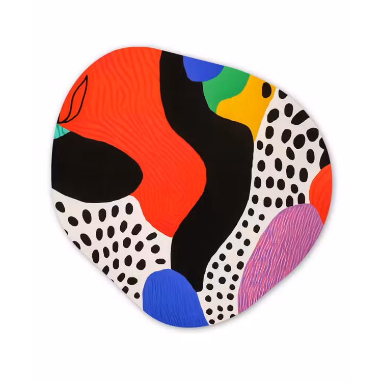 Abstract - Vormen - Kleuren - Stippen Wandcirkel Organisch Forex 3mm klein -3d
