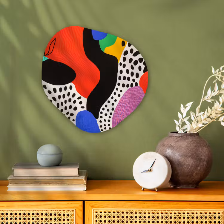 Abstract - Vormen - Kleuren - Stippen Wandcirkel Organisch Forex 3mm klein -sfeer2