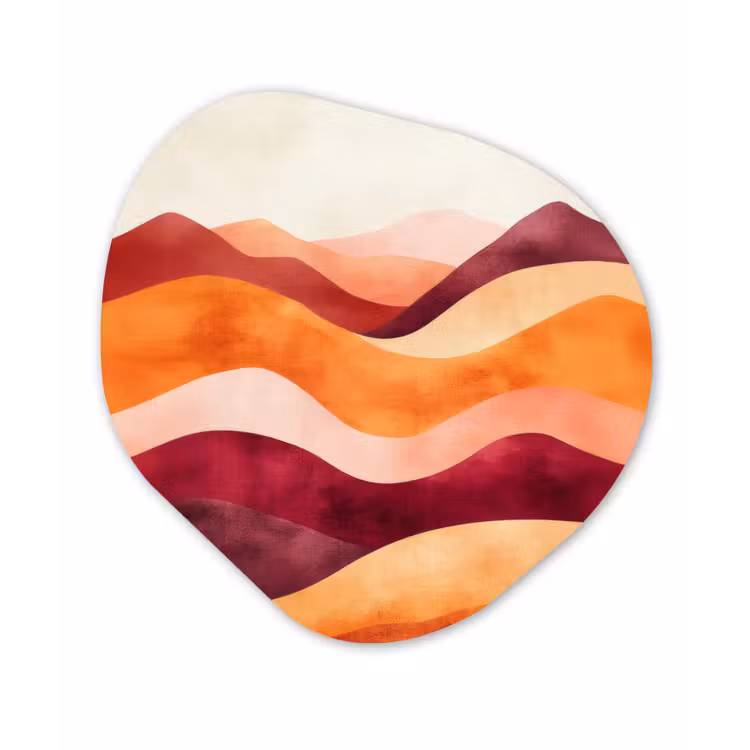 Abstract - Landschap - Golven Wandcirkel Organisch Forex 3mm klein -3d