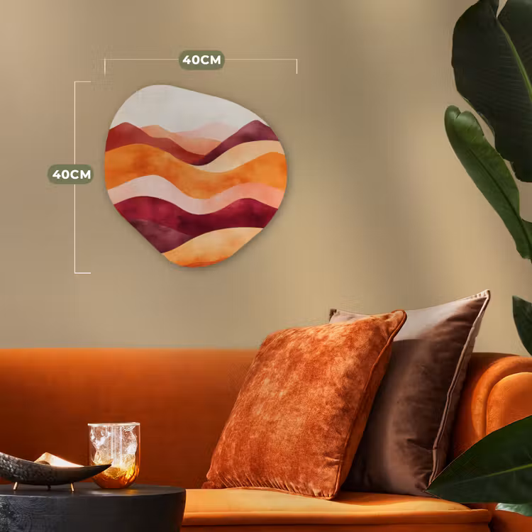 Abstract - Landschap - Golven Wandcirkel Organisch Forex 3mm klein -sfeer3