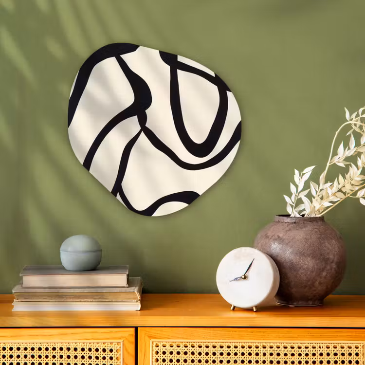 Abstract - Lijnen - Modern - Beige Wandcirkel Organisch Forex 3mm klein -sfeer2