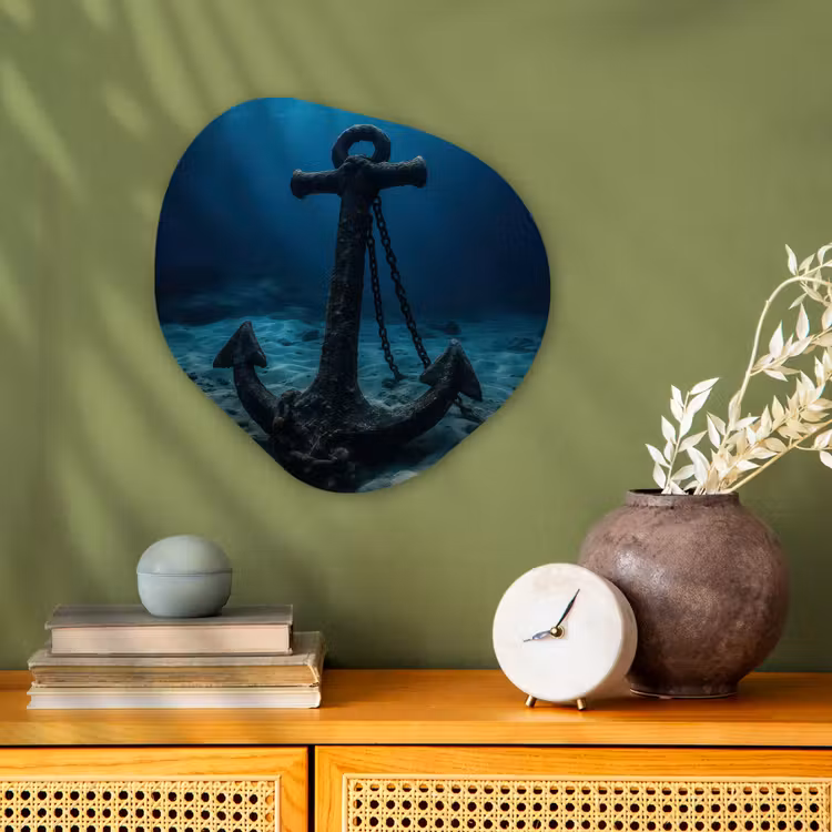 Anker - Ijzer - Zeebodem - Zand Wandcirkel Organisch Forex 3mm klein -sfeer2