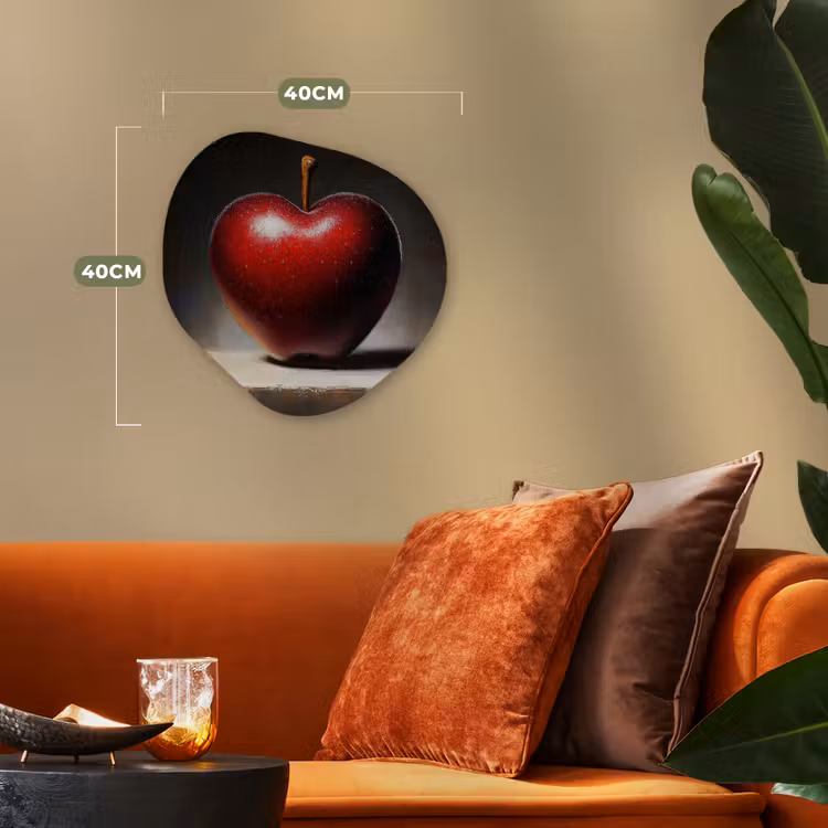Apple - Hart - Rood Wandcirkel Organisch Forex 3mm klein -sfeer3