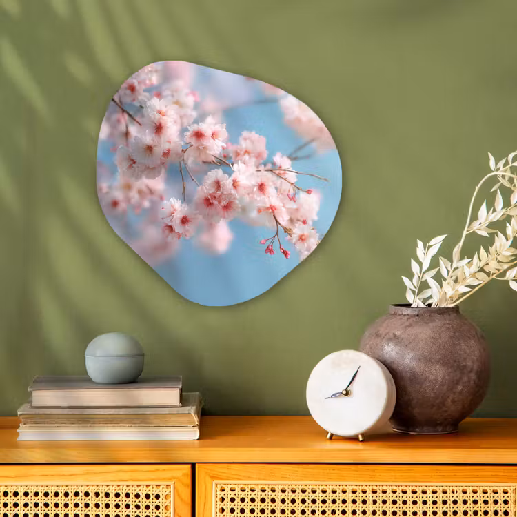 Takken - Bloesems - Roze Wandcirkel Organisch Forex 3mm klein -sfeer2
