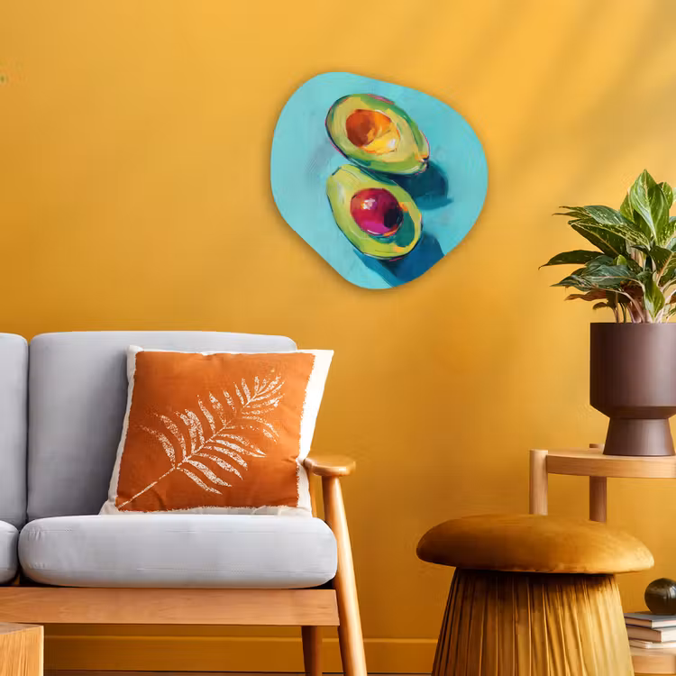 Avocado - Groen - Pit - Schaduw Wandcirkel Organisch Forex 3mm klein -sfeer4