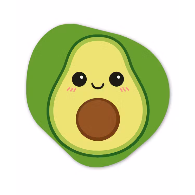 Avocado - Groen - Speels Wandcirkel Organisch Forex 3mm klein -3d