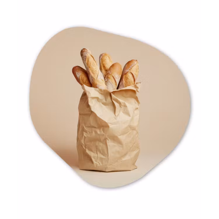 Baguette - Brood - Stokbrood - Beige Wandcirkel Organisch Forex 3mm klein -3d