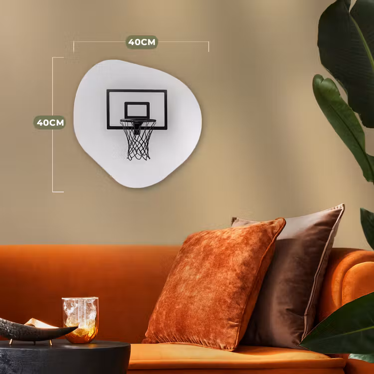 Basketbalbord - Minimalistisch - Zwart Wandcirkel Organisch Forex 3mm klein -sfeer3