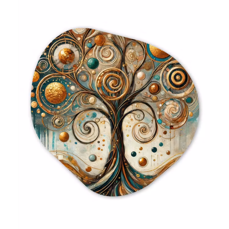 Levensboom - Boom - Abstract - Modern Wandcirkel Organisch Forex 3mm klein -3d