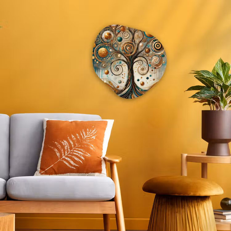 Levensboom - Boom - Abstract - Modern Wandcirkel Organisch Forex 3mm klein -sfeer4