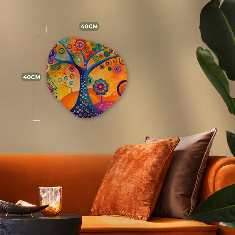Boom - Levensboom - Abstract - Kleurrijk Wandcirkel Organisch Forex 3mm klein -sfeer3