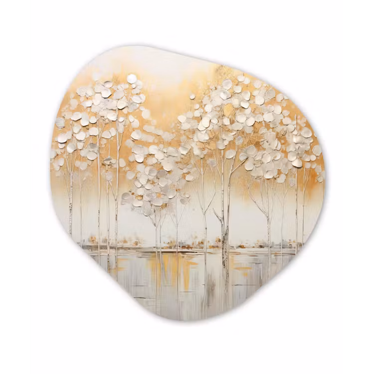 Bomen - Kunst - Acryl - Natuur Wandcirkel Organisch Forex 3mm klein -3d