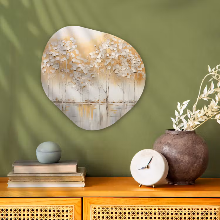 Bomen - Kunst - Acryl - Natuur Wandcirkel Organisch Forex 3mm klein -sfeer2