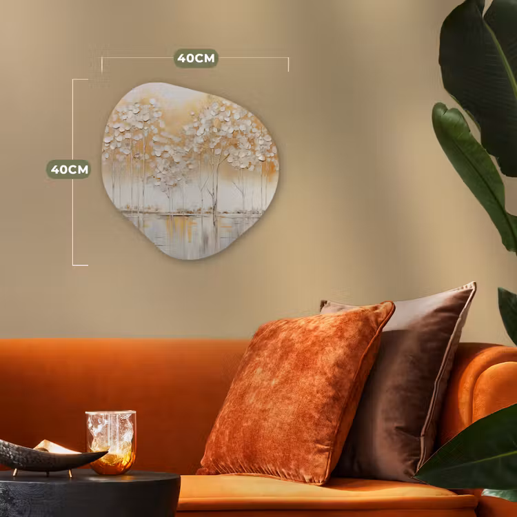 Bomen - Kunst - Acryl - Natuur Wandcirkel Organisch Forex 3mm klein -sfeer3
