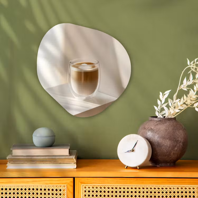 Mok - Latte - Minimalistisch - Schaduw Wandcirkel Organisch Forex 3mm klein -sfeer2
