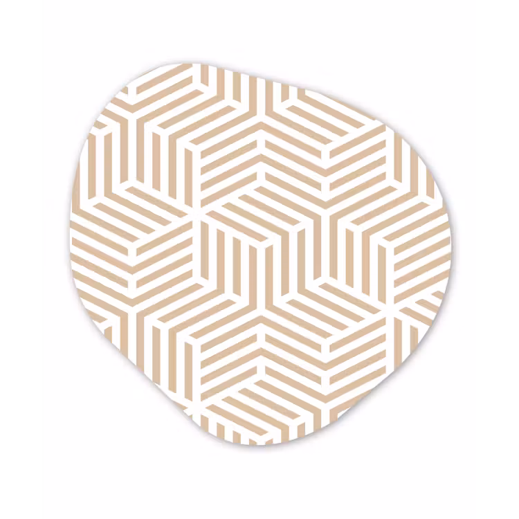 Beige - Geometrie - Patronen - Abstract Wandcirkel Organisch Forex 3mm klein 629 -3d