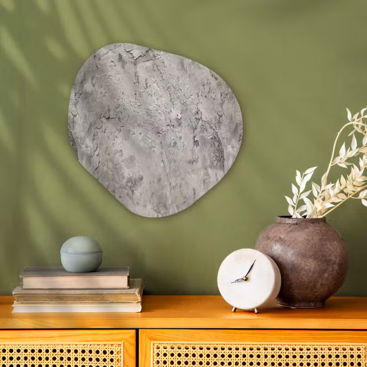 Beton - Grijs - Muur Wandcirkel Organisch Forex 3mm klein 629 -sfeer2