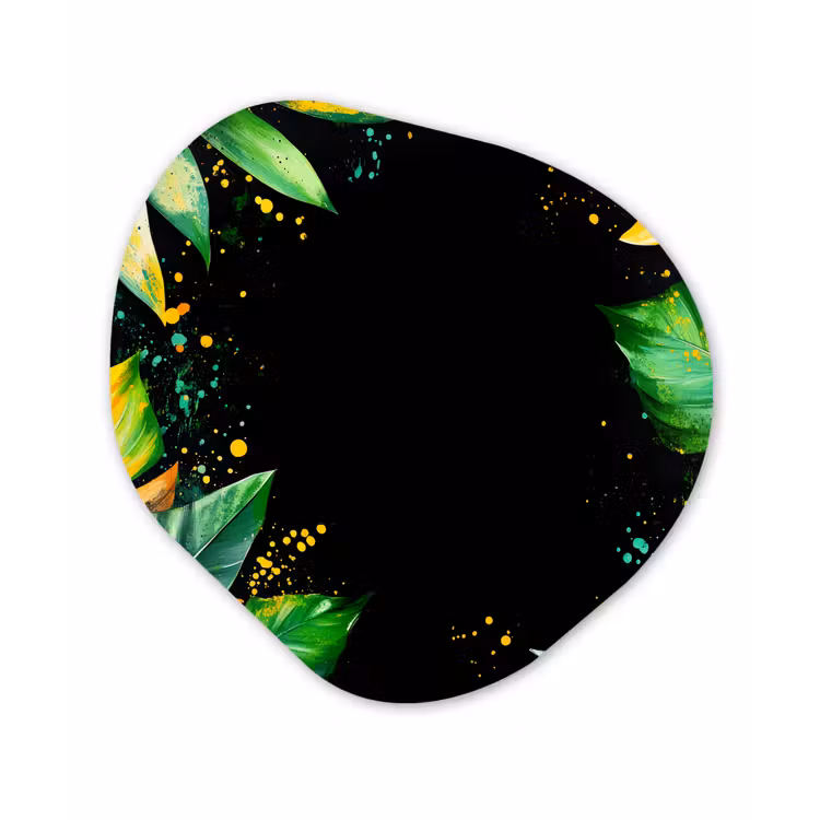 Bladeren - Groen - Geel - Verf - Jungle Wandcirkel Organisch Forex 3mm klein -3d