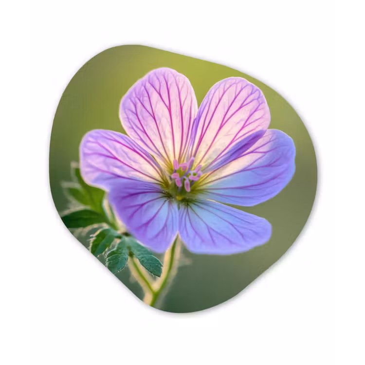 Bloem - Close up - Paars Wandcirkel Organisch Forex 3mm klein -3d