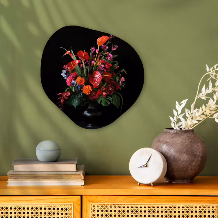 Bloemen - Boeket - Sierlijk Wandcirkel Organisch Forex 3mm klein -sfeer2