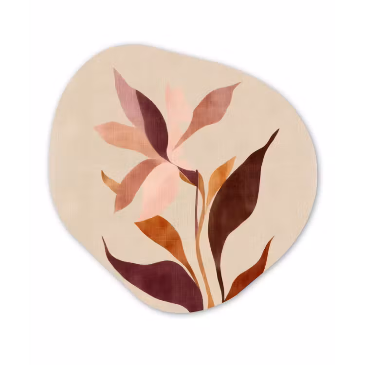 Bloemen - Blaadjes - Minimalistisch - Roze Wandcirkel Organisch Forex 3mm klein -3d