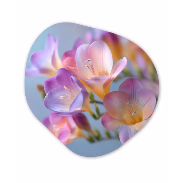 Bloemen - Paars - Overloop - Meeldraden Wandcirkel Organisch Forex 3mm klein -3d
