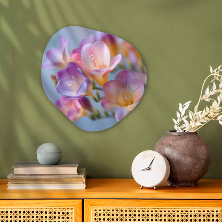 Bloemen - Paars - Overloop - Meeldraden Wandcirkel Organisch Forex 3mm klein -sfeer2