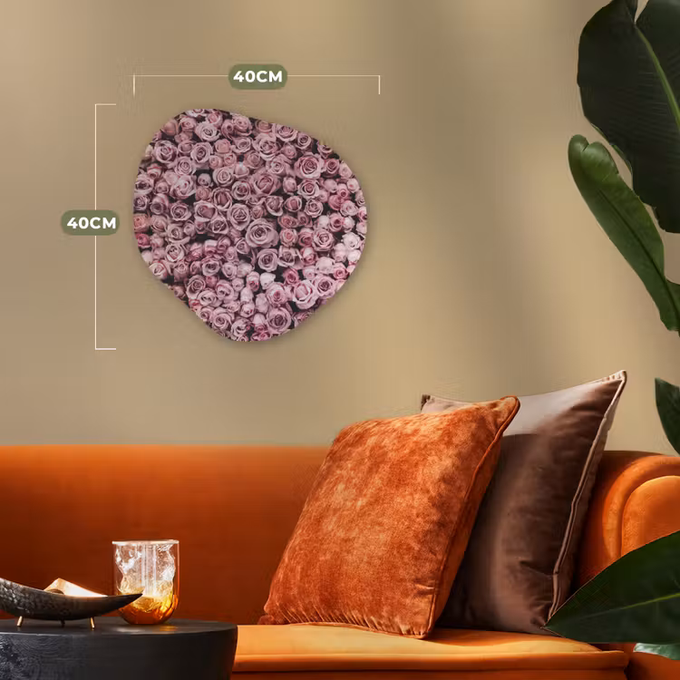 Bloemen - Rozen - Natuur - Roze - Botanisch Wandcirkel Organisch Forex 3mm klein -sfeer3
