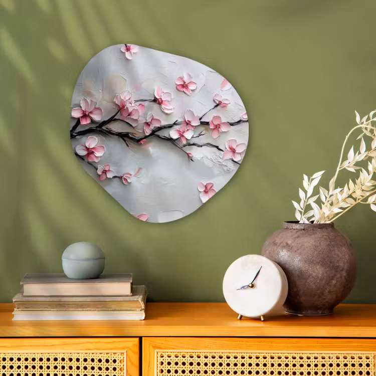Bloesem - Kunstzinnig - Roze - Sakura Wandcirkel Organisch Forex 3mm klein -sfeer2