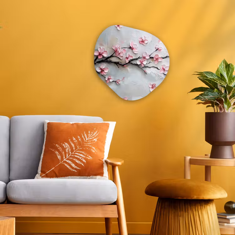 Bloesem - Kunstzinnig - Roze - Sakura Wandcirkel Organisch Forex 3mm klein -sfeer4