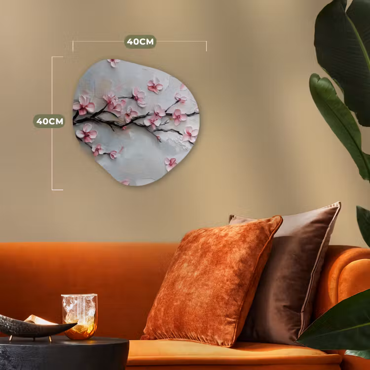 Bloesem - Kunstzinnig - Roze - Sakura Wandcirkel Organisch Forex 3mm klein -sfeer3