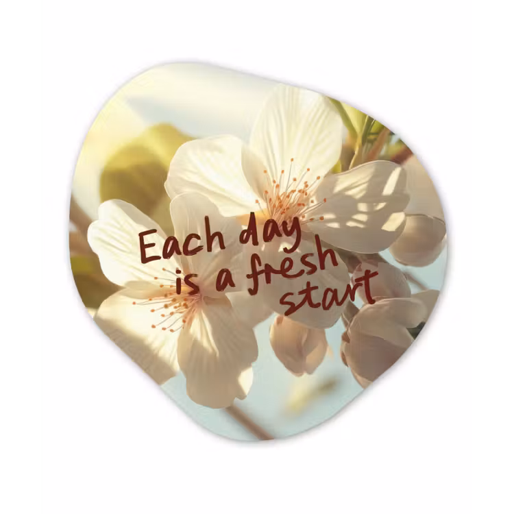 Bloesems - Zonlicht - Quote - Wit Wandcirkel Organisch Forex 3mm klein -3d