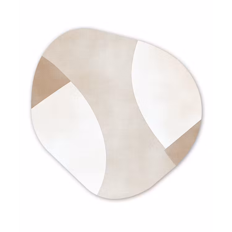 Bruin - Japandi - Abstract Wandcirkel Organisch Forex 3mm klein -3d