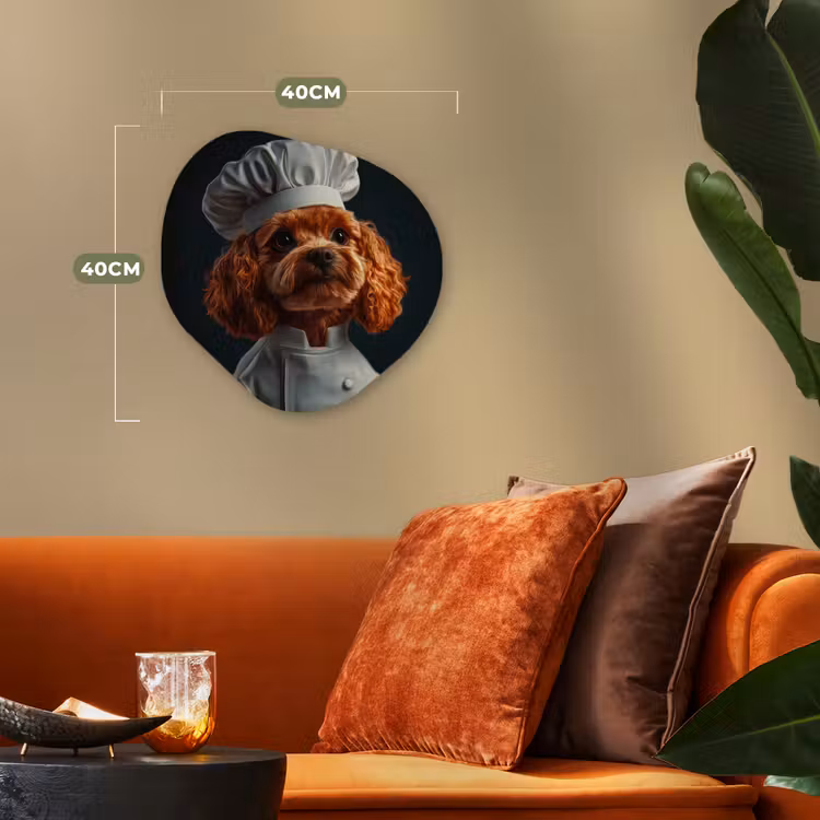 Bruin - Kok - Hondje Wandcirkel Organisch Forex 3mm klein -sfeer3
