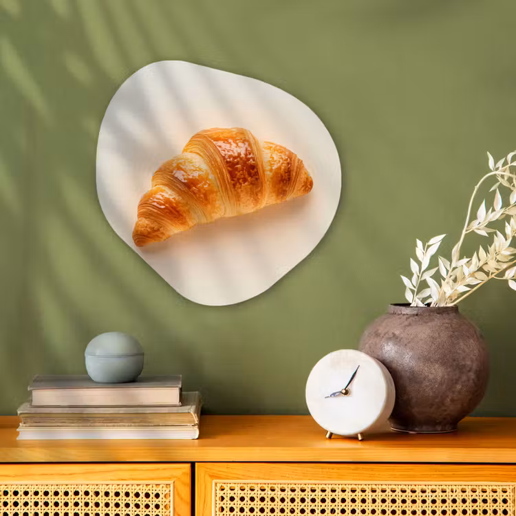 Croissant - Brood - Beige Wandcirkel Organisch Forex 3mm klein -sfeer2