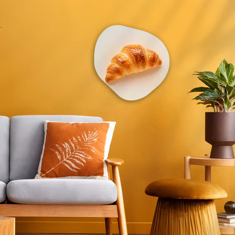Croissant - Brood - Beige Wandcirkel Organisch Forex 3mm klein -sfeer4