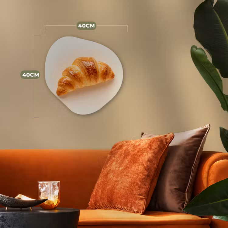 Croissant - Brood - Beige Wandcirkel Organisch Forex 3mm klein -sfeer3