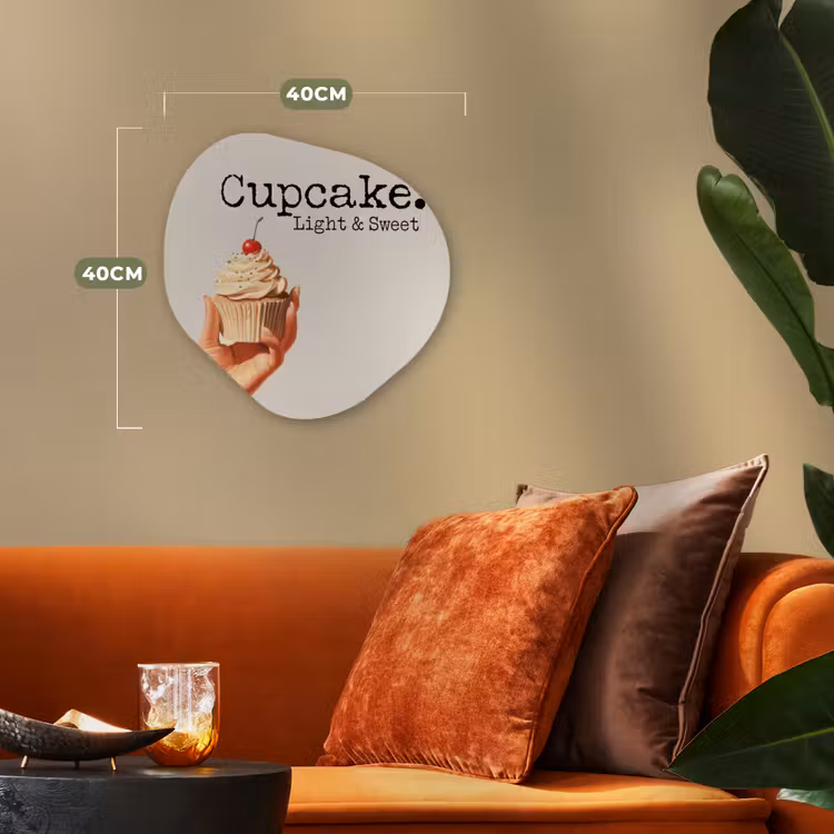 Cupcake - Zoet - Kers Wandcirkel Organisch Forex 3mm klein -sfeer3