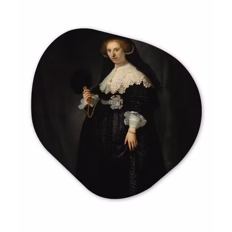 Het huwelijksportret van Oopjen Coppit - Rembrandt van Rijn Wandcirkel Organisch Forex 3mm klein -3d