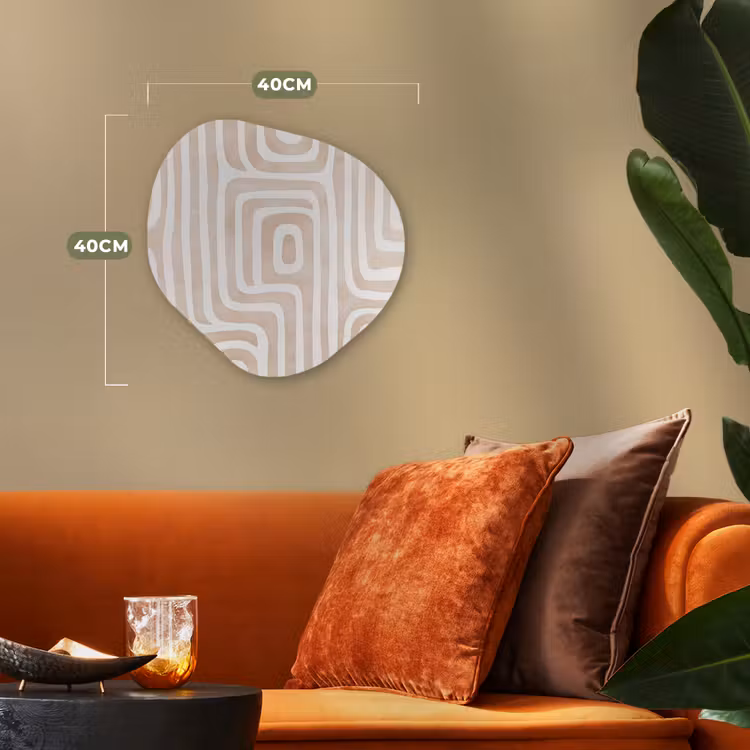 Decoratief - Labyrint - Beige Wandcirkel Organisch Forex 3mm klein -sfeer3