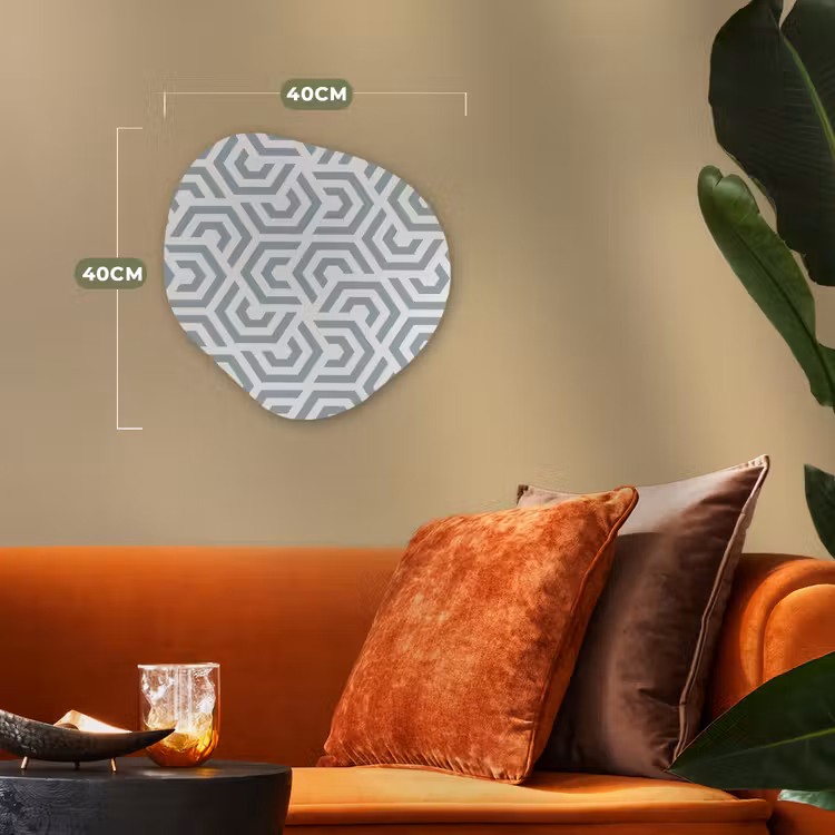 Design - Lijn - Patroon - Groen Wandcirkel Organisch Forex 3mm klein 629 -sfeer3