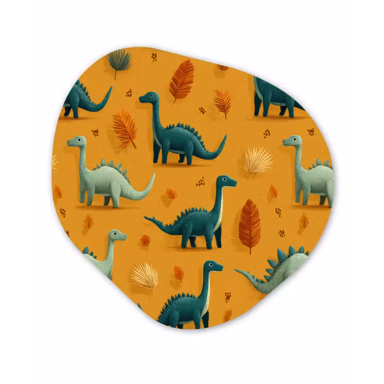 Dinosaurussen - Stekels - Herfstbladeren - Bruin Wandcirkel Organisch Forex 3mm klein -3d