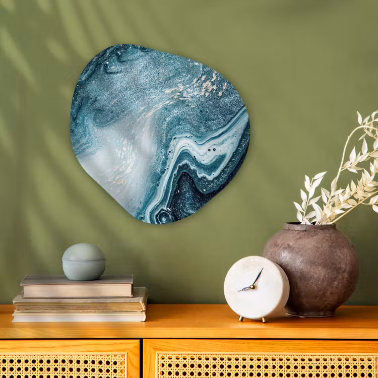 Edelstenen - Blauw - Natuur - Marmer - Abstract Wandcirkel Organisch Forex 3mm klein -sfeer2