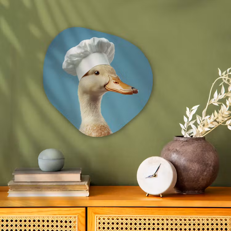 Eend - Koksmuts - Cute - Vogel Wandcirkel Organisch Forex 3mm klein -sfeer2