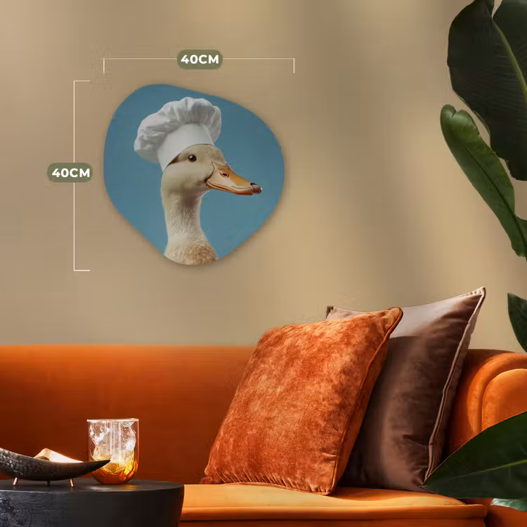Eend - Koksmuts - Cute - Vogel Wandcirkel Organisch Forex 3mm klein -sfeer3