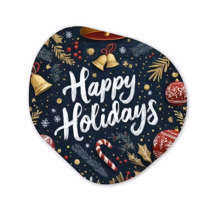 Feestelijk - Kerstgroet - Kleurrijk Wandcirkel Organisch Forex 3mm klein -3d